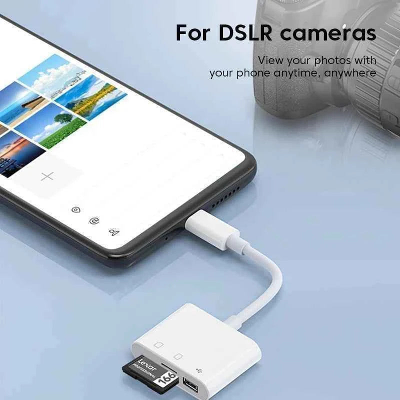 OTG Adapter Type C Plug TF/SD Card Reader For Xiaomi Oneplus iPhone OPPO POCO Cell phone Accessories 3 in 1 USB C to A Connector