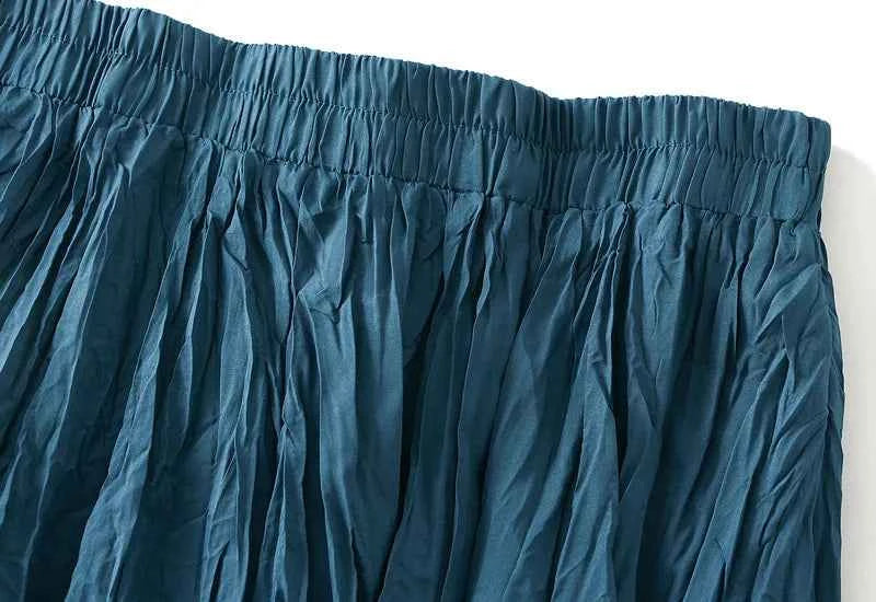 Light Luxury Irregular Slimming Pleated  A-line Skirt for Women High Waist Solid Color Loose Fashion Skirts Casual  Spring New