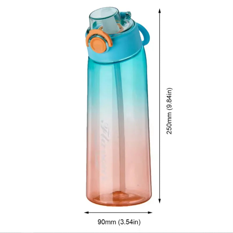 900ML Fragrant Water Bottle Air Flavored Drinking Bottle with Flavor Pods Outdoor Sports Scent Up Water Cup Straw Mug for Travel