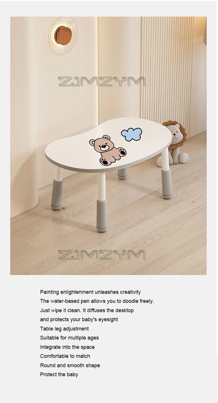 37-46cm Adjustable Baby Learning Table Anti-slip Stable Early Education Table With Round Edge Care For Baby's Safety Health Grow