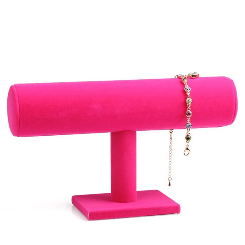6 Colors Upright Velvet Bracelet Chain Watch Upright Display Rack Jewelry Organizer Hard Jewelry Display Stand Holder