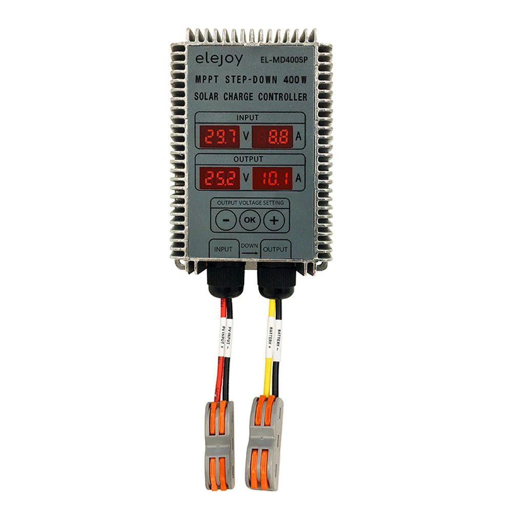 400W MPPT Solar Charger Controller Step-up/Step-down Real-time Monitoring 10~30V 12V/24Output Voltage Solar Battery Recharging
