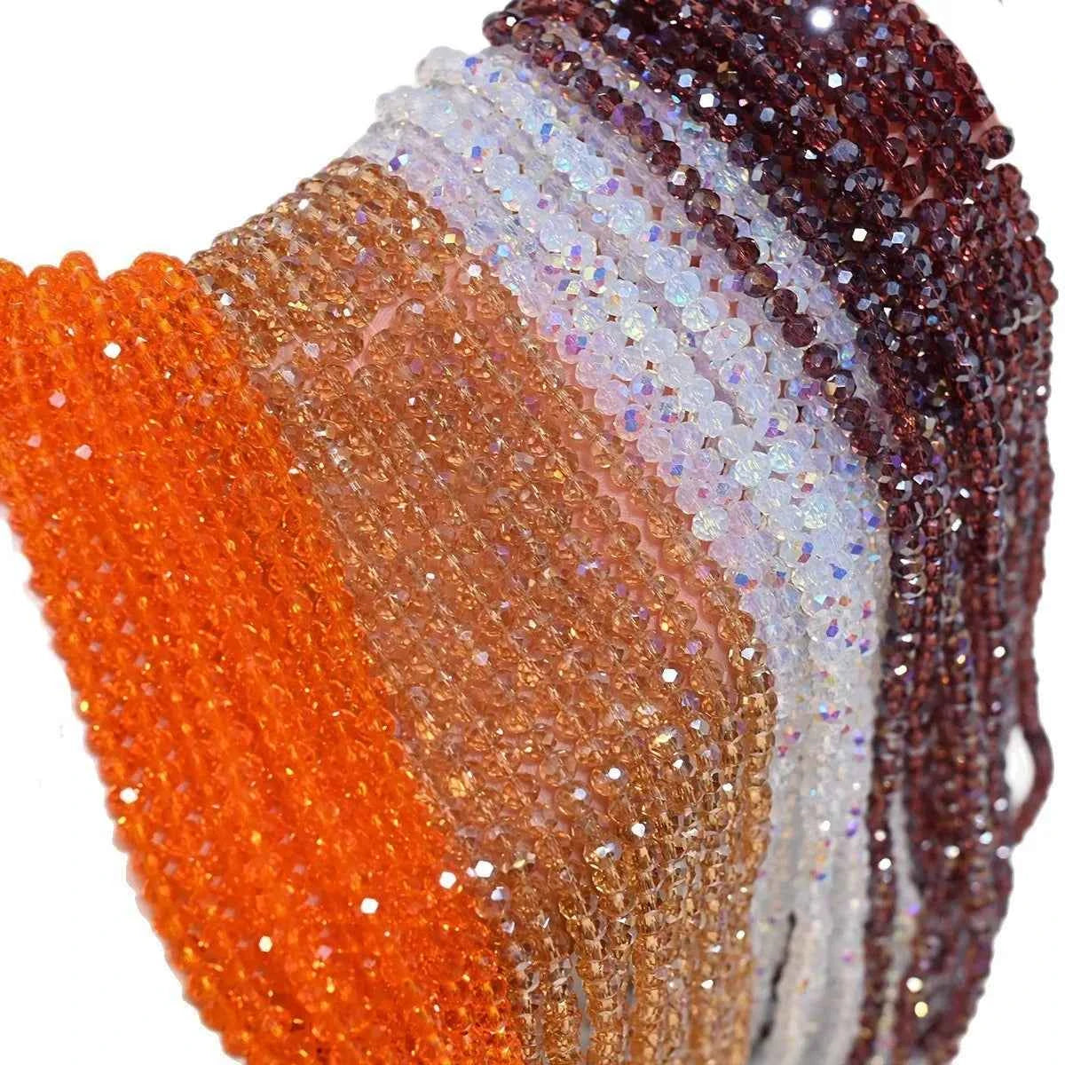 1 Strand 4MM Artificial Crystal Glass Beads Round AB Clear Faceted Loose Spacer Bead for Jewelry Making DIY Bracelet Necklace