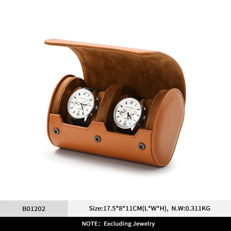 WoodTen Portable Jewelry Box Jewelry Organizer Roll 1 2 3 slot Watch Storage Box With Pillow Wristwatch Bag Gift Box Watch Case