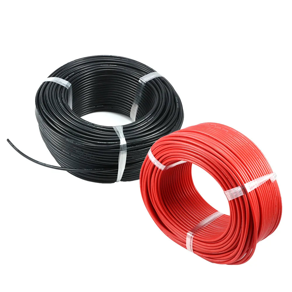 10m/lot Silicon Wire 8 10 12 14 16 18 20 22AWG Heatproof Soft Silicone Silica Gel Wire Cable (5m Red+5m Black) DIY Part