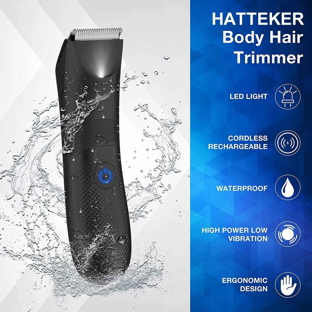 Beard trimmers Body Hair Trimmer USB Rechargeable Safe Waterproof Ceramic Blade Head Clipper with Light Arm Waist Electric Groin