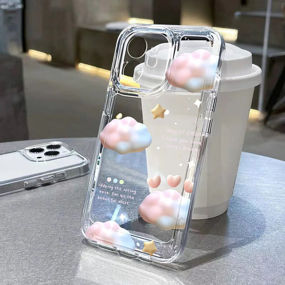 Cute Bow Cherry Phone Case For iPhone 16 Pro Case iPhone 15 13 17 11 12 14 Pro Max 16E XR XS 7 8 Plus SE Shockproof Clear Cover