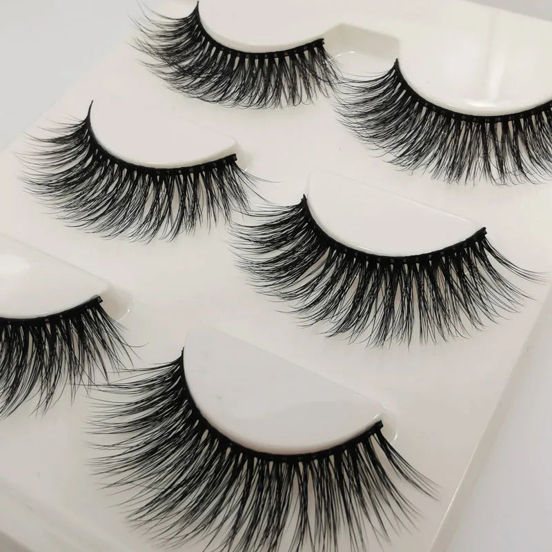 SHIDISHANGPIN 3 pairs 27 styles 3D Faux Mink Hair Soft False Eyelashes Fluffy Wispy Thick Fake Lash Handmade Eyelash Eye Makeup