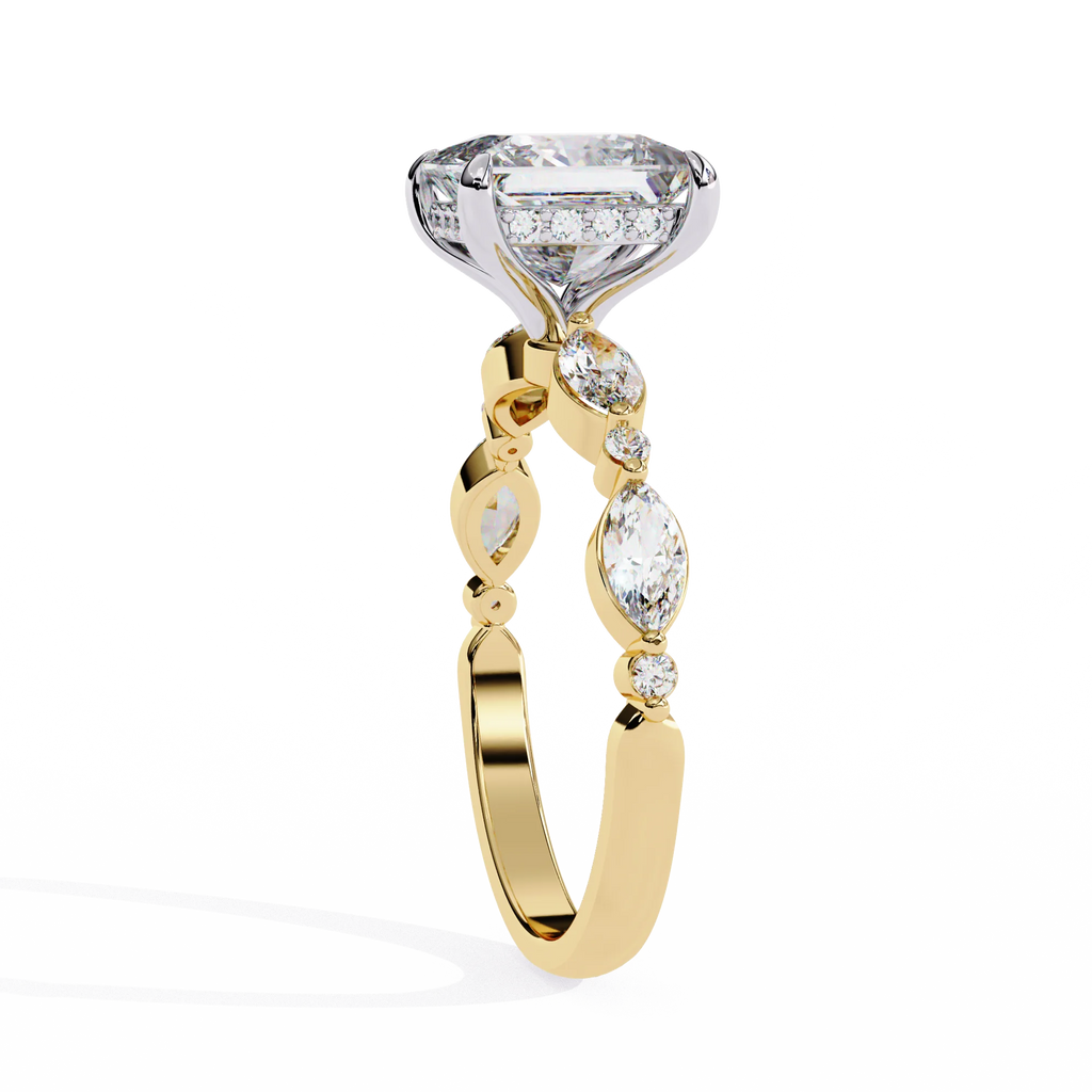 2.0 Carat Lab-Grown Princess Cut Diamond Ring Trending Classic 14K Yellow Gold Engagement & Wedding Jewelry eternity vermeil