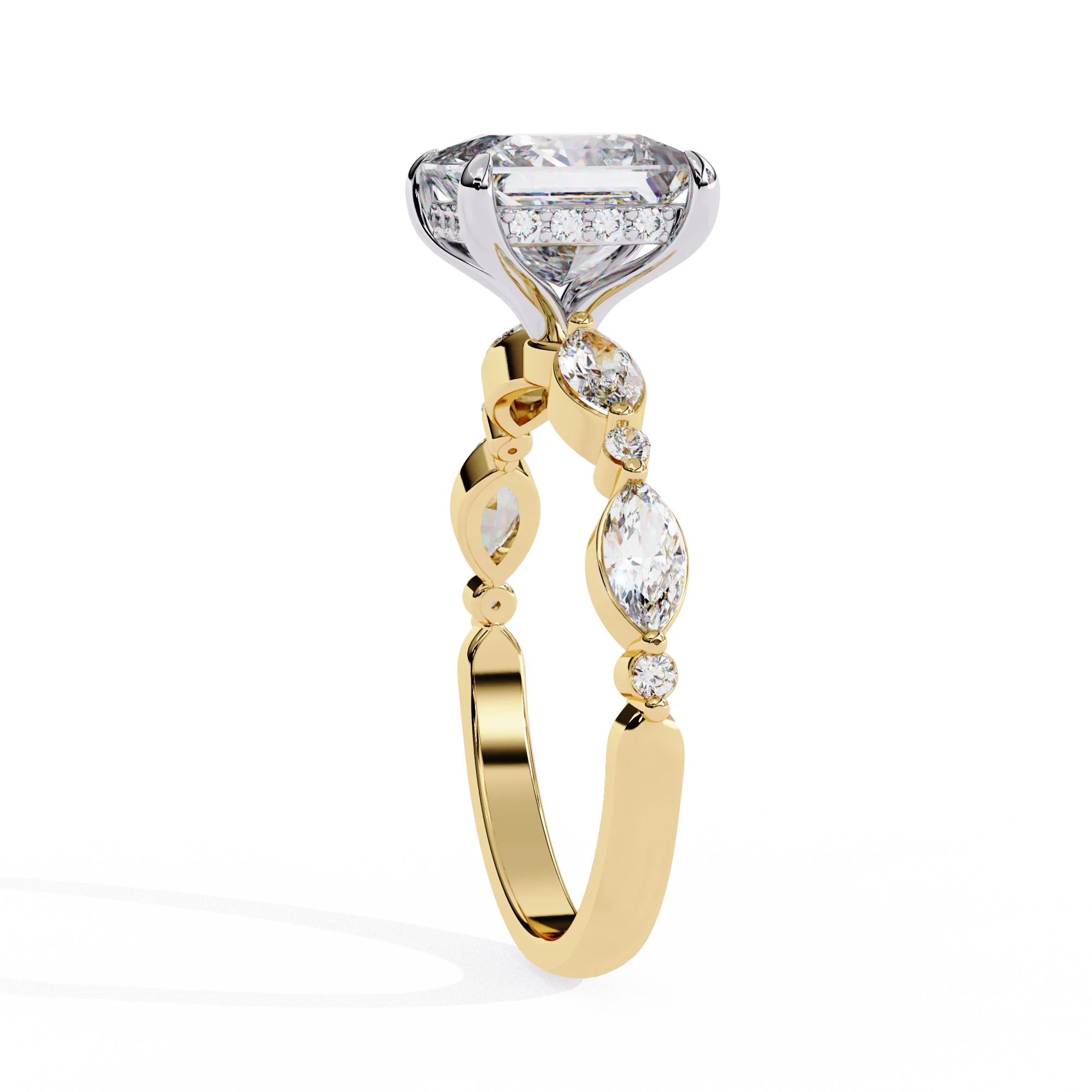 2.0 Carat Lab-Grown Princess Cut Diamond Ring Trending Classic 14K Yellow Gold Engagement & Wedding Jewelry eternity vermeil
