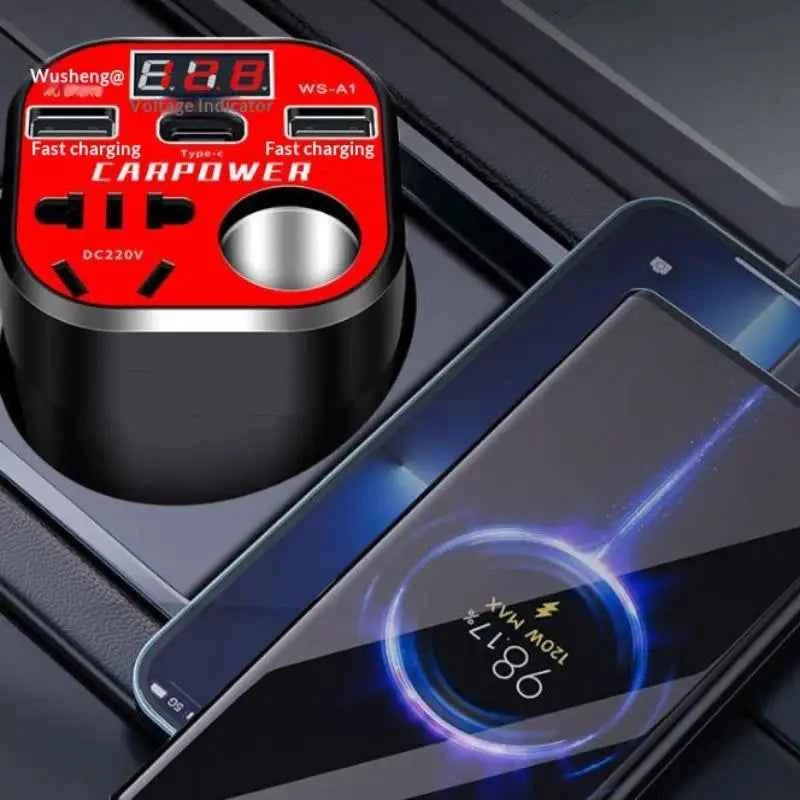 Portable Car Power Inverter 12V/24V to 220V with LED Display