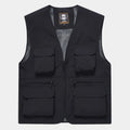 FGKKS Brand Men's Fashion Vest Solid Color Tooling Style Waistcoat Thin Multi-Pocket Casual Loose Vest for Men