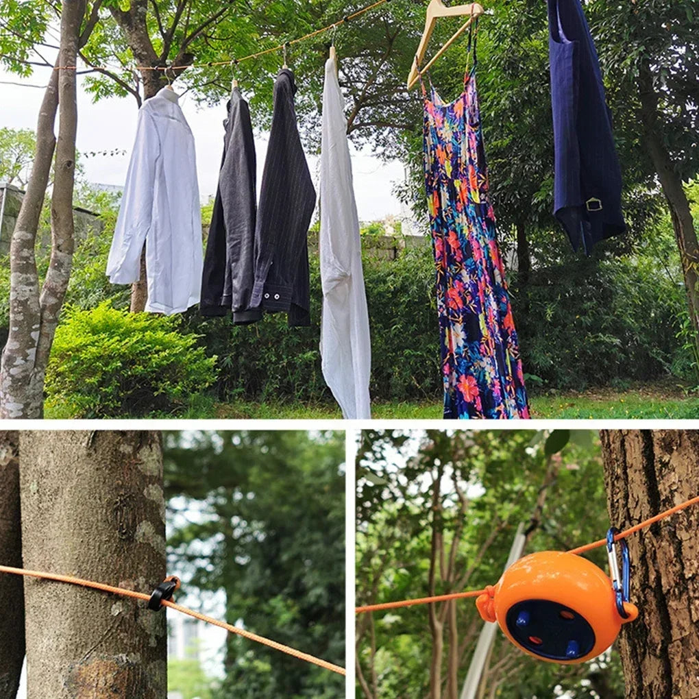 1/2pcs Clothesline Laundry Drying Rope Outdoor Clothes Line Windproof Anti-slip Retractable Cord for Hotel Camping accessories