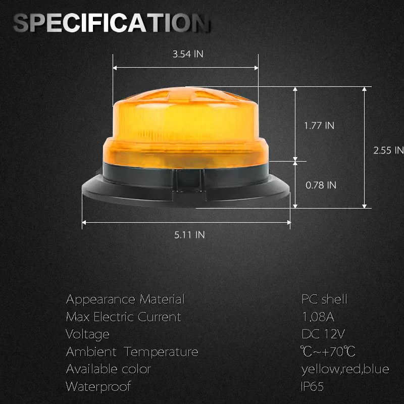 Led Car Emergency Light Flashing Light Magnetic Induction Road Accident Light Portable Strobe Warning Light