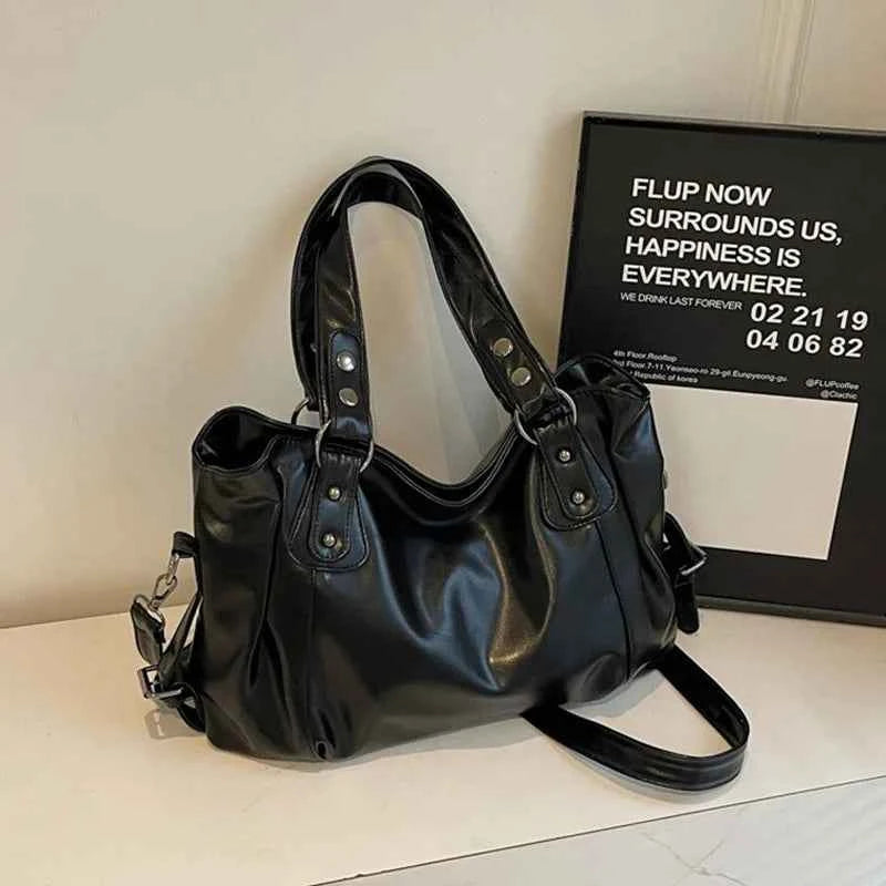 Fashion Classic Versatile Commuter Shoulder Bag Large Capacity Retro Handbags Travel Tote Bags Zipper Opening Women Shopping Bag