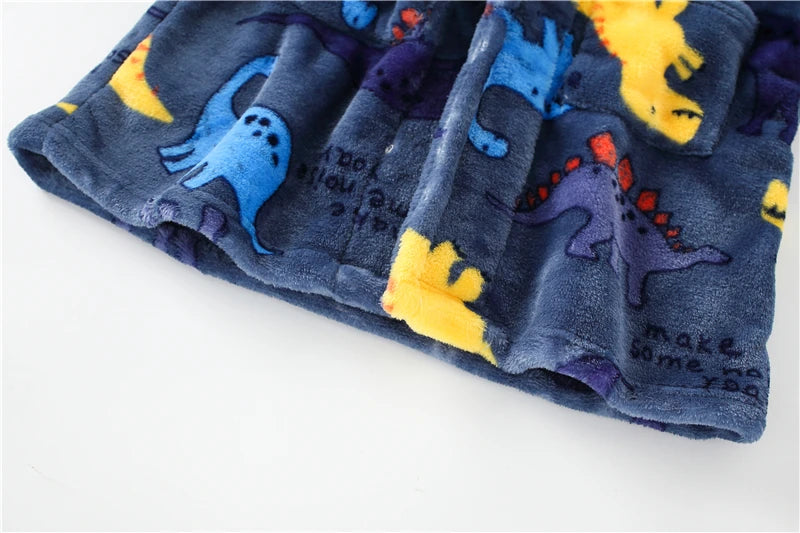 Children Flannel Pajamas Robe Autumn and Winter Kids Sleepwear Children Nightgown Soft Pajamas for Girl Boys Bathrobe 4-16 Years