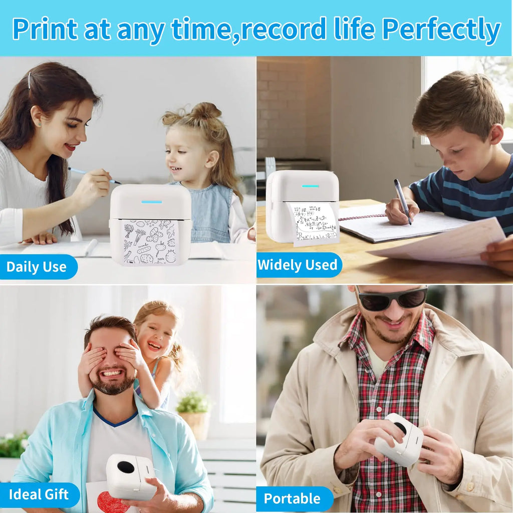Thermal Portable Printer Mini Pocket Print Photo Thermal Label Printers With 57mm Printing Wireless BT Android And iOS Printers