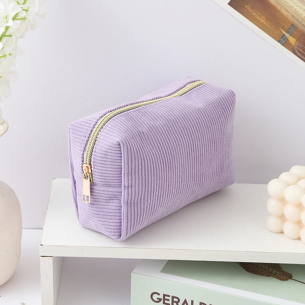 1pc Vertical Stripe Single-Layer Pencil Case, Student School Supplies Storage Bag, A Must-Have for the Back-to-School Season