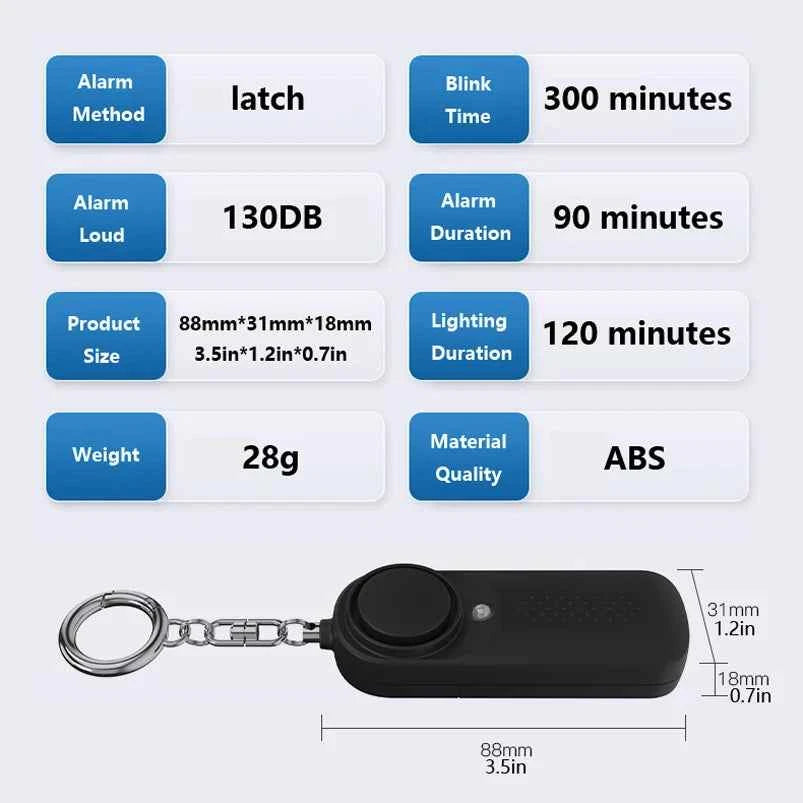 130db Protect Alert Personal Defense Siren Anti-attack Security for Children Girl Older Women Carrying Loud Panic Alarm