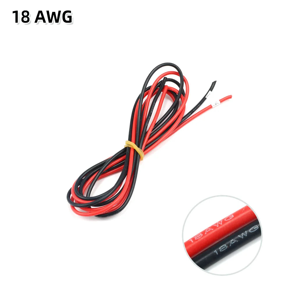 10m/lot Silicon Wire 8 10 12 14 16 18 20 22AWG Heatproof Soft Silicone Silica Gel Wire Cable (5m Red+5m Black) DIY Part