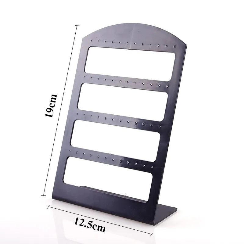 48 Holes Jewelry Organizer Stand Black Plastic Earring Holder Pesentoir Fashion Dangle Earrings Display For Women Rack Etagere