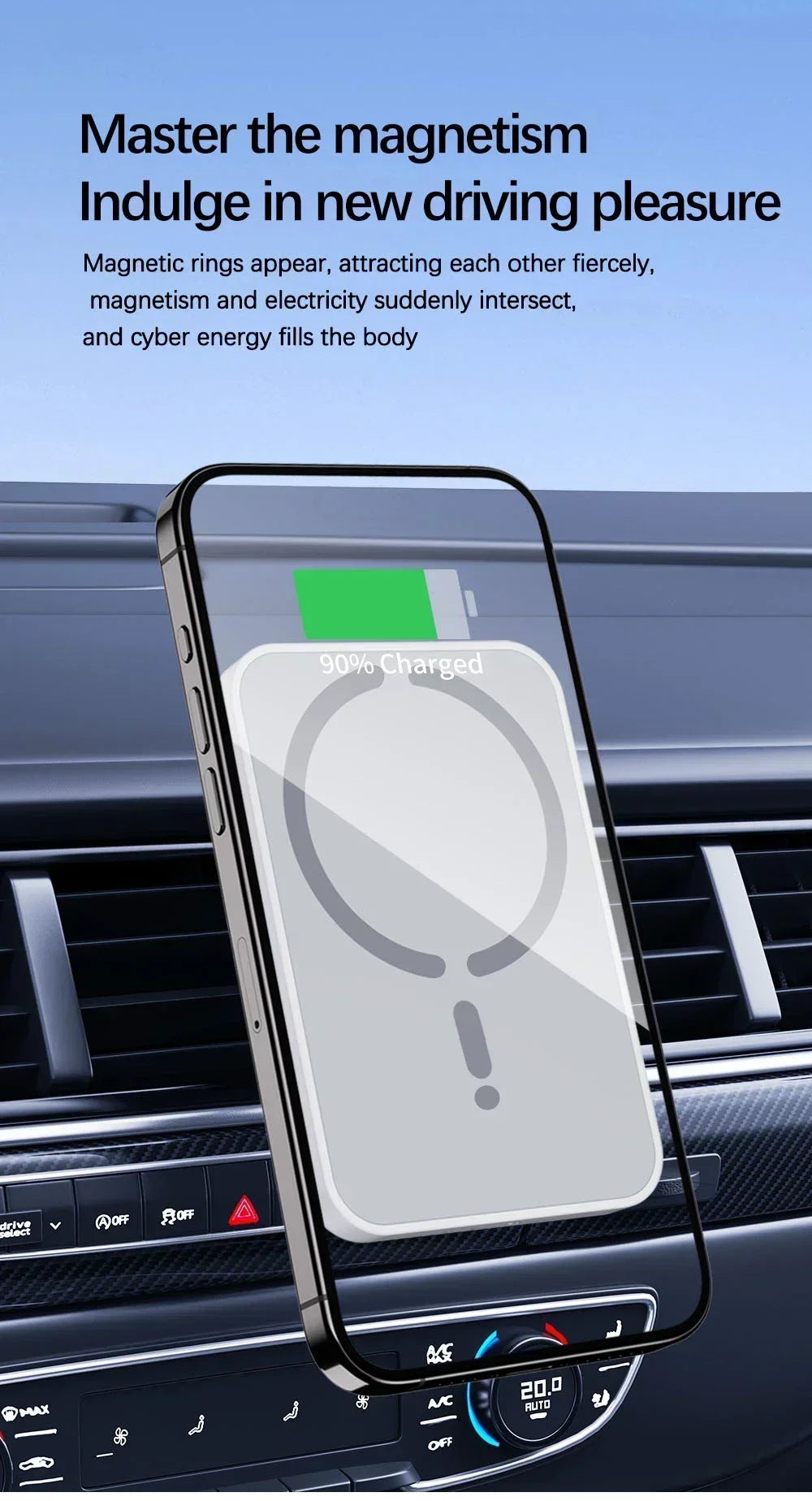 Magnetic Car Wireless Charger Air Vent GPS Phone Holder Stand For Magsafe iPhone 17 16 15 14 13 12 Pro Max Cell Fast Charging