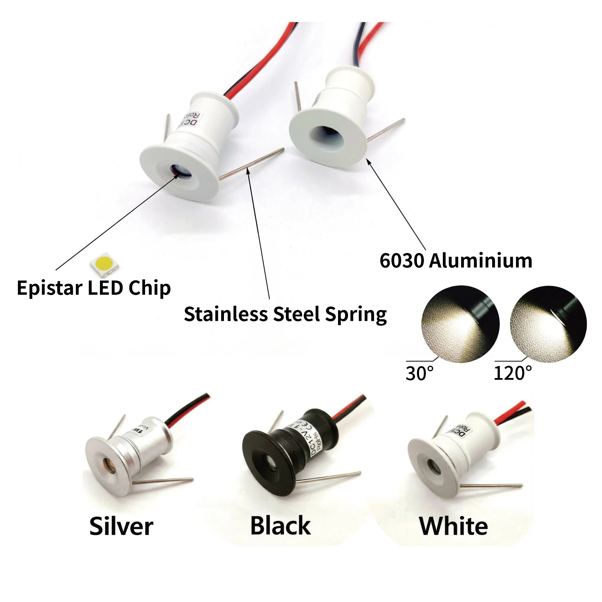1W Mini Spotlight 12V Downlight Led Spot Dimmable Kitchen Cabinet Spot Lights Recessed Ceiling Light with Remote Control