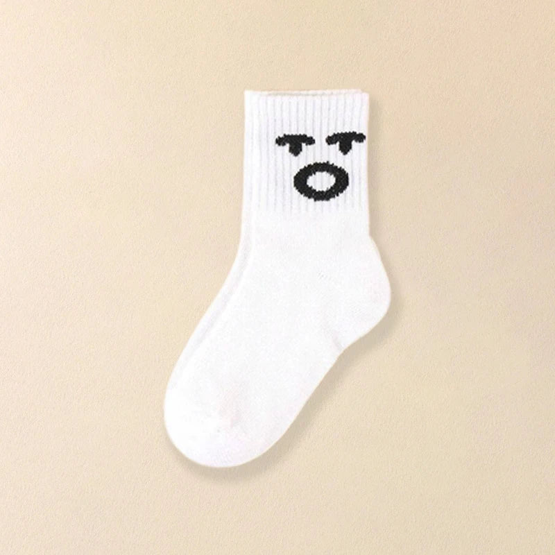 5 pairs  funny expression socks, basic kids socks,All-purpose comfortable  boys' socks，children's boy socks