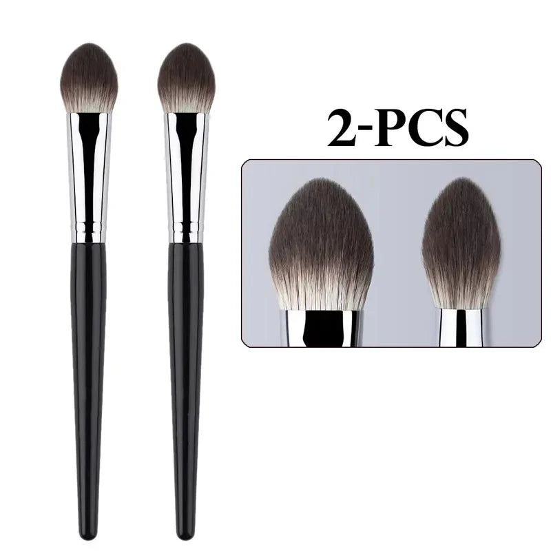 1/2PCS Peach Heart Blusher Brush - Precision Flat Applicator for Powder/Cream/Liquid, Vegan & Cruelty-Free Makeup Tool