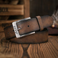 A men's and women's casual retro belt Western style! PU leather belt with metal buckle, suitable for daily work wear