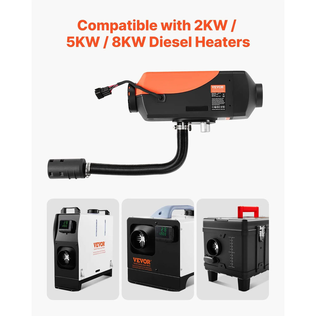 Diesel Heater Intake Pipe Kit 0.98 Inch Stretchable Bendable Hose For 2KW 5KW 8KW Heaters Universal Fit Air Intake