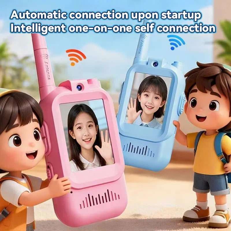 Kids Video Walkie Talkie Toys  With HD Camera And 2 Inch Screen Wireless Intercom Toy For Camping Travel Birthday Gifts Outdoor