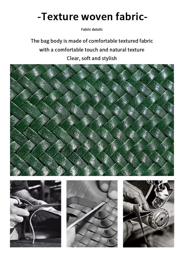 Luxury Woman Handbag New High End Hand-Woven Genuine Leather Women's Bag Large Capacity Shoulder Tote Bag Underarm Bag Bucket Ba