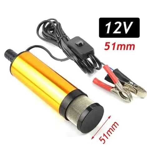 51MM 38MM Car Electric Oil Pump 12V 24V For Pumping Diesel Oil Water Submersible Aluminum Alloy Shell Fuel Transfer Pump