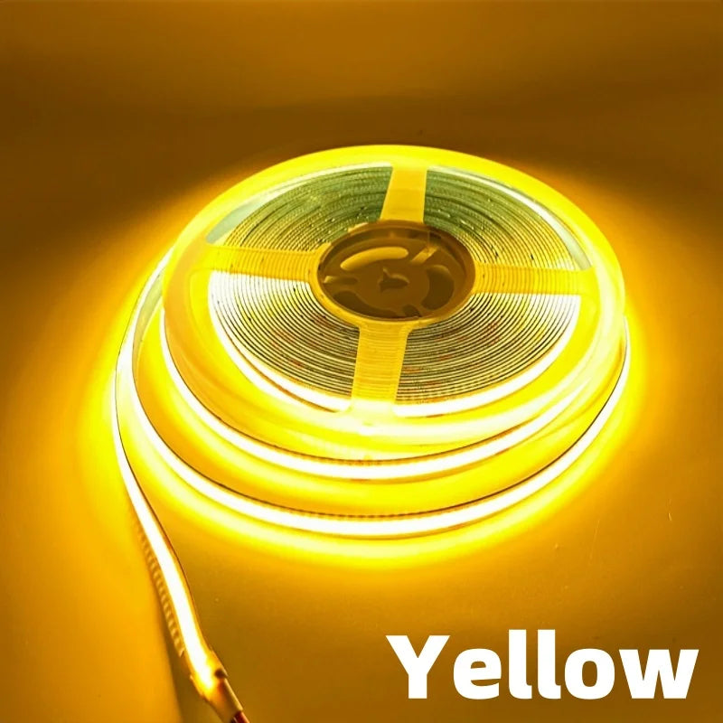 DC 12V 24V FOB COB Strip 320Leds/M High Density RA90 White 3000K 4000K 6000K IP20 Flexible Ribbon Rope LED Light