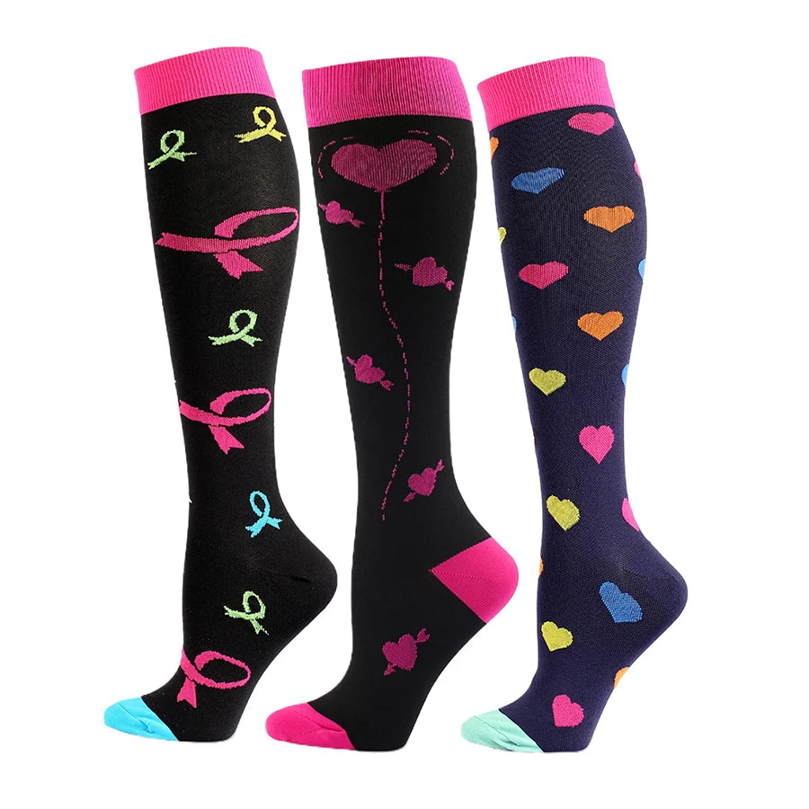 5 Pairs Random Athletic Compression Socks for Men and Women - Hiking, Basketball, Football, Rugby