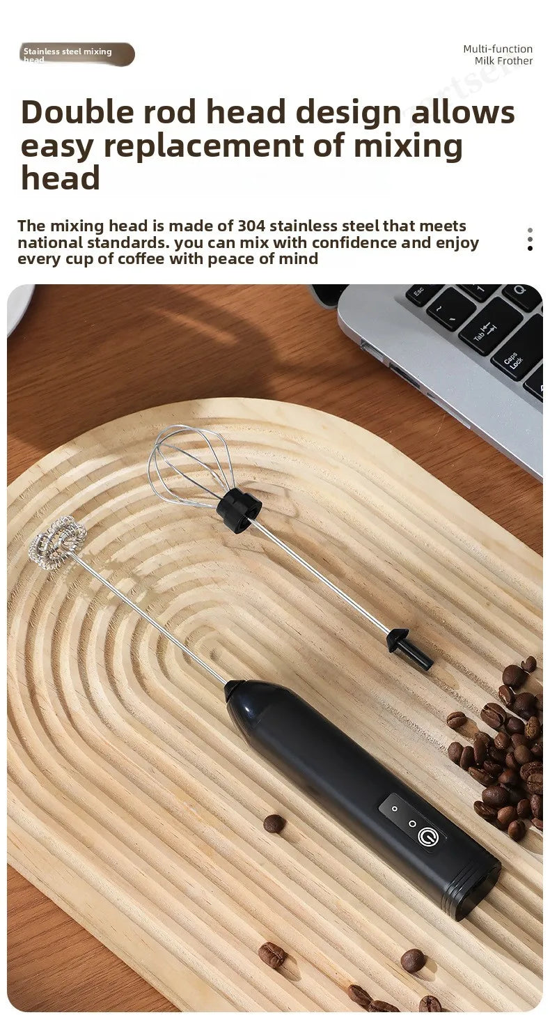 Coffee Frother/MILK Whisk+Egg Beater MINI Food Blender USB Rechargeable Handheld  Espresso Tools