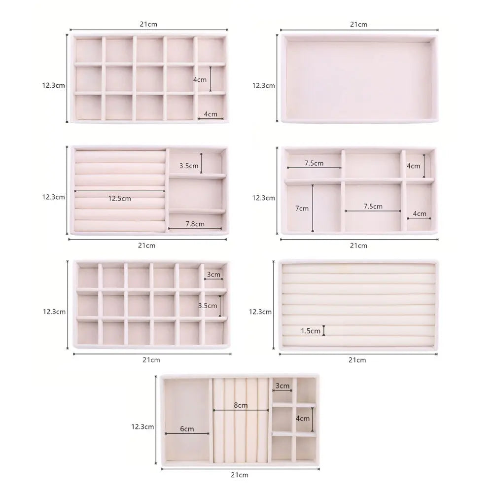 Velvet Jewelry Box Organizer DIY Earring Necklace Ring Jewelry Display Tray Portable Storage Box Jewelry Organizer Display Case