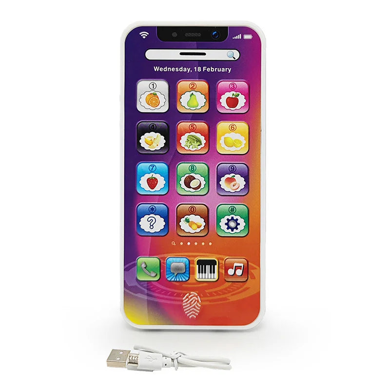 Kids Early Educational Mobile Phone Toy Children English Learning Music Cellphone with Light and Sound for Baby Infant Gift