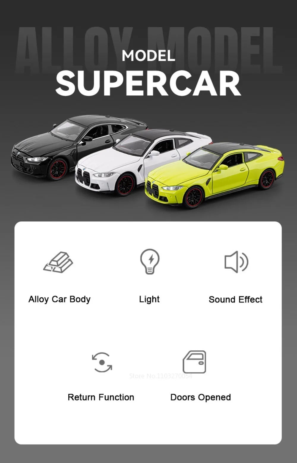 1:32 M4 M8 Miniature Car Alloy Diecast Model Toys 4 Doors Opened Rubber Tires Sound Light Pull Back Vehices Home Decor Ornaments