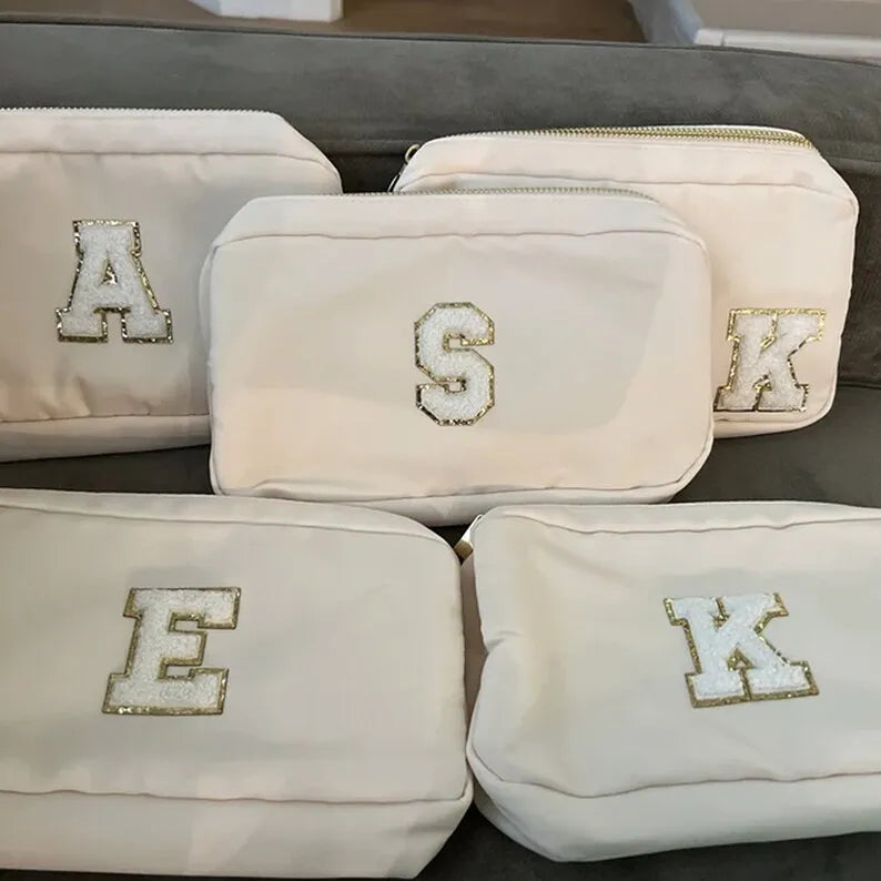 Stock Multi Colors Nylon Pouch Large Cosmetic Bag Zipper Toiletries Organizer Bag For Women Girls Gift Makeup Pouch