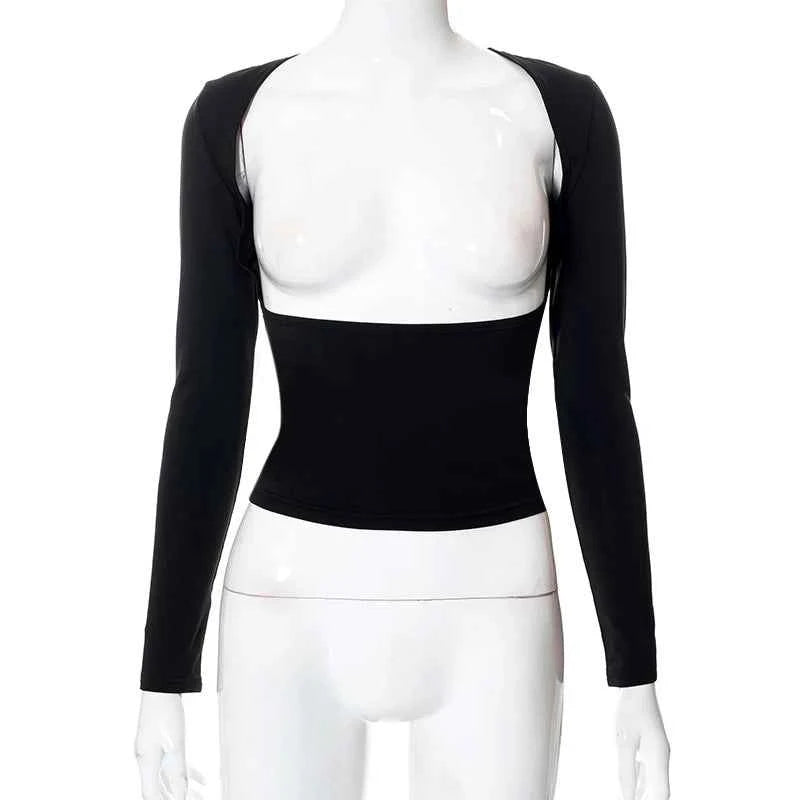 Backless Short Sleeve Blue Y2K Crop Top Women Casual O Neck  Summer T Shirts Sexy Vintage Cut Out