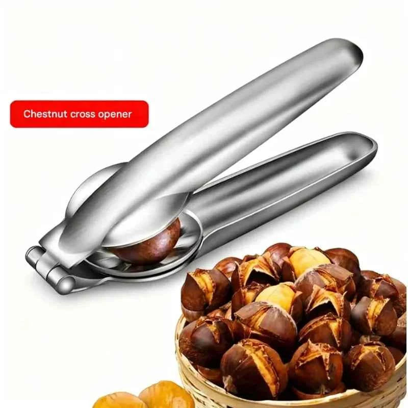 Stainless Steel Bottle Opener and Cutter for Home Use, Chestnut Tool, Kitchen Gadget, High Quality, 2 in 1