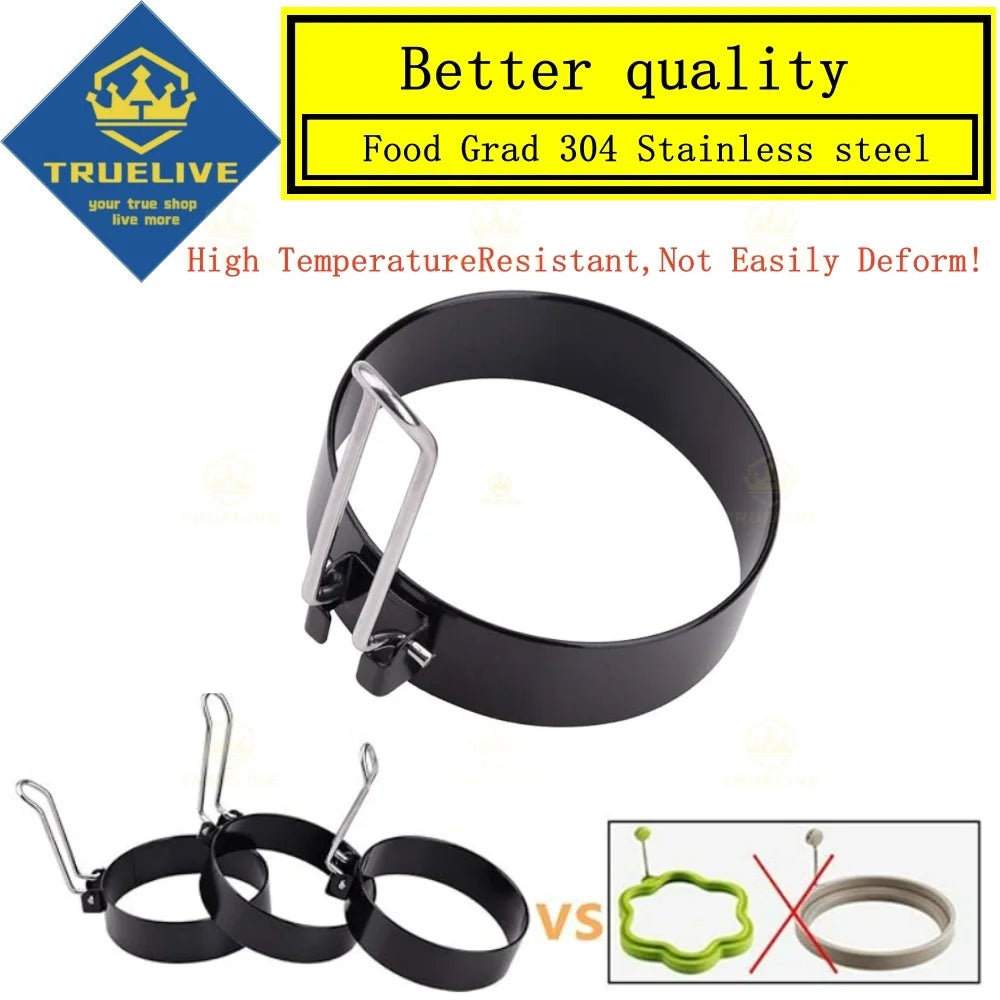 5/3/1PCS Stainless Steel Egg Cooking Rings Thickened Pancake Mold For Frying Eggs Non-Stick Frying Egg Maker Molds Kitchen Tools