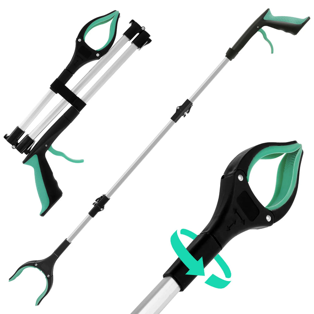 Foldable Gripper Extender Hand Tools Litter Reachers Picker Portable Collapsible Garbage Grabber Pick Up Tools with Non-Slip Jaw