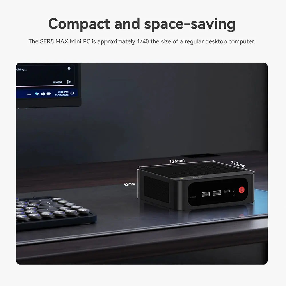 Beelink Ryzen 7 SER5 MAX 6800U SER5 MAX 7735HS 6800U Mini PC AMD DDR4 24GB RAM 500GB 24G1T SSD WiFi6 4K Desktop Computer