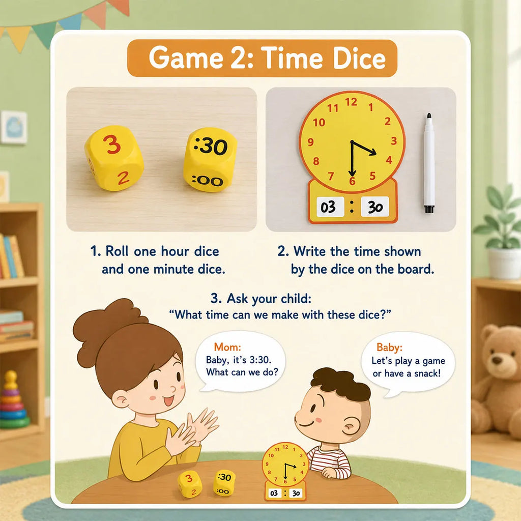 Kids Learning Clock Time Activity Set Teaching Clock for Students Classroom Telling Time Practice Toy Kids Educational Supplies