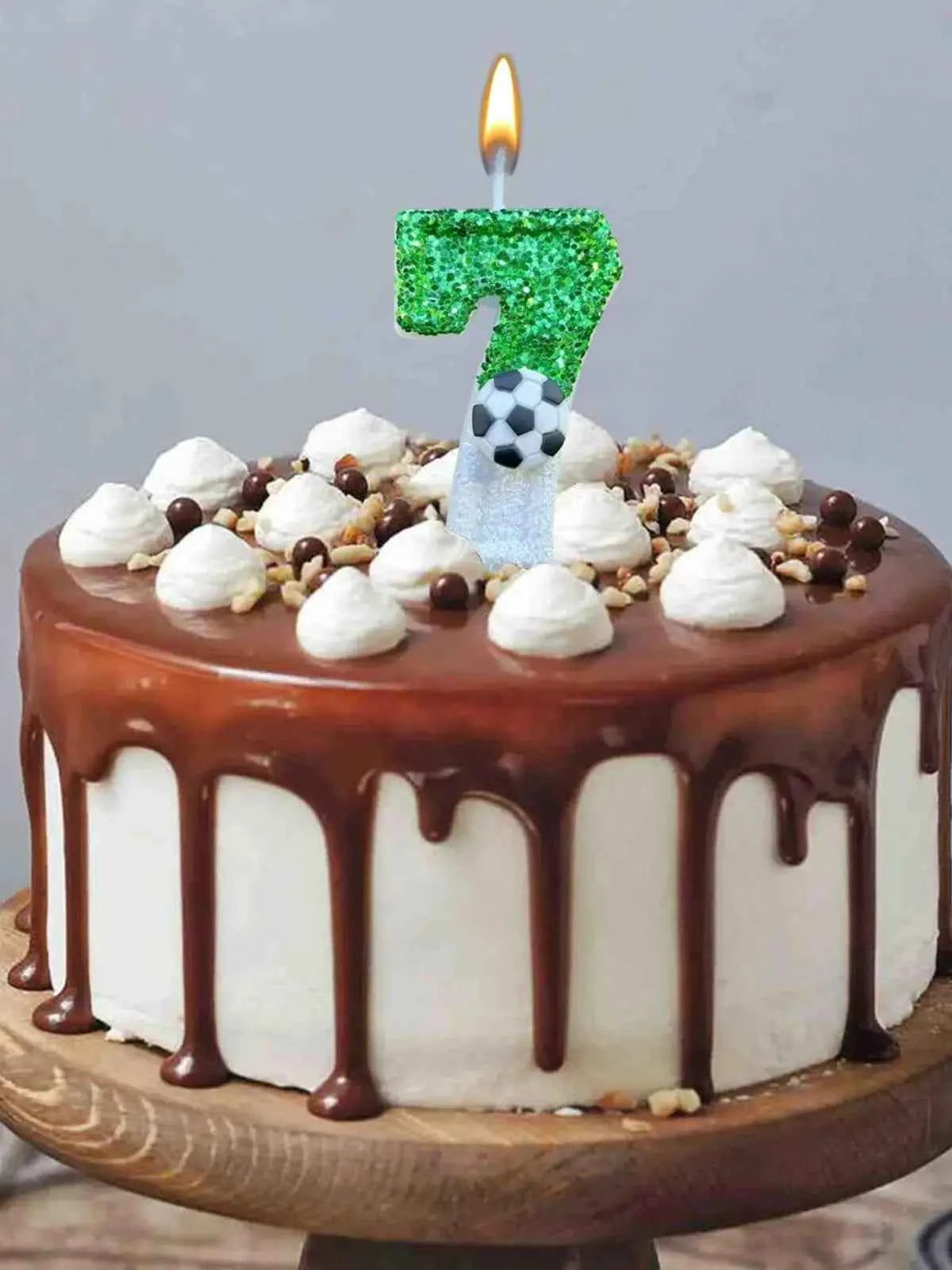 Football Birthday Number Candles, Candle Numbers for Cakes, Decorative Number Candles, Cake Topper Decoration for Birthday
