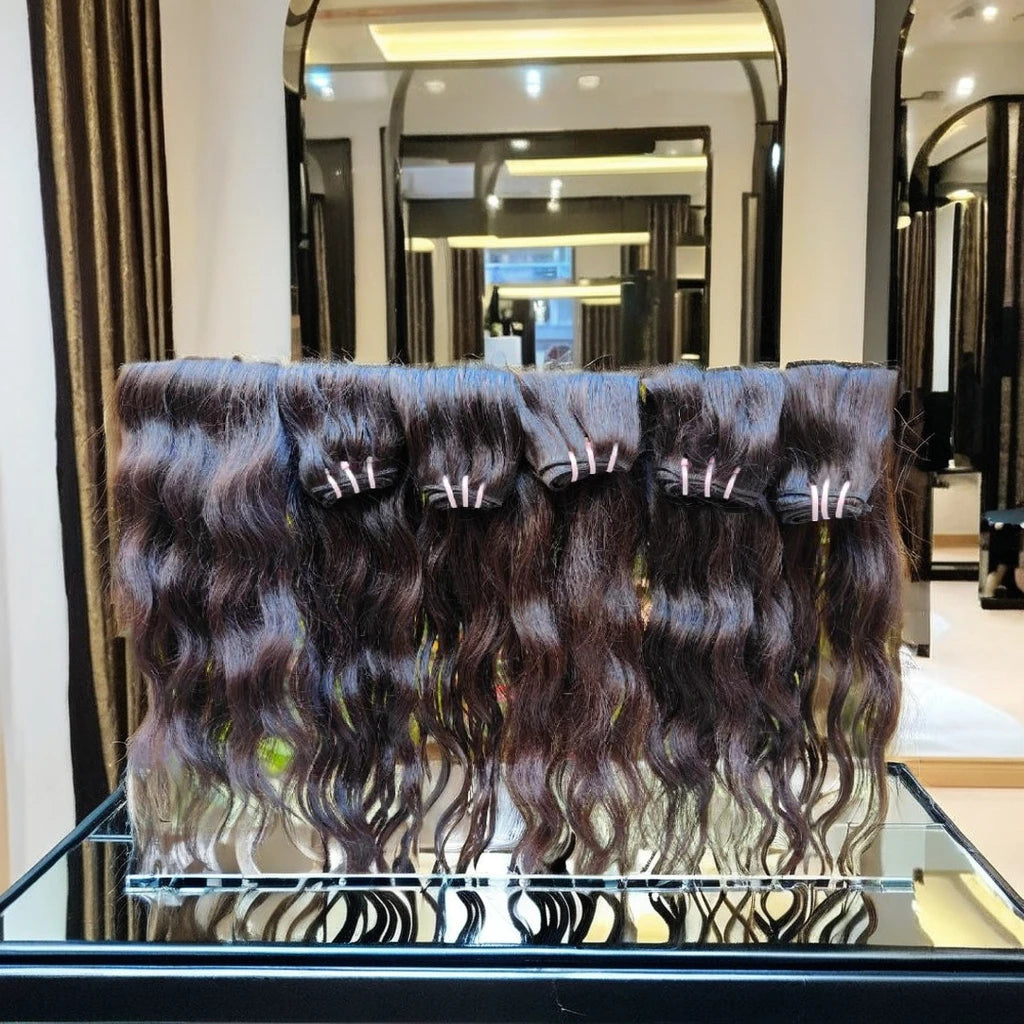 12A Raw Unprocessed Virgin Indian raw Hair, Loose wavy Weave 100% Remy Human Hair Genius weft, Cuticle Aligned Raw Virgin Hair
