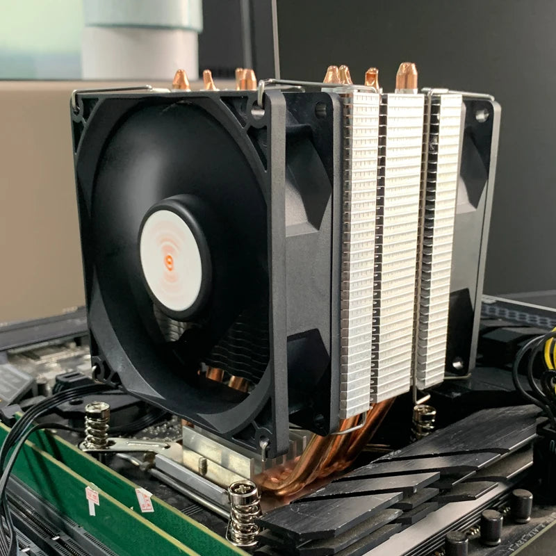 2Heat Pipes CPU Air Cooler 3PIN/4PIN PWM X99 Silent PC Radiator for Intel LGA 2011 1700 1150 1151 1366 1155 1156 X79 1200 1851